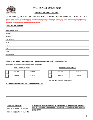 Affidavit of support template - EXHIBIT APPLICATION 2015 - Taylorsville Ut