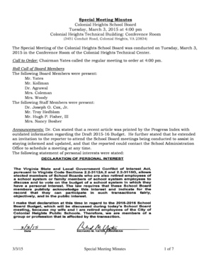 Vendor rental agreement template - Special Meeting Minutes Colonial Heights School Board