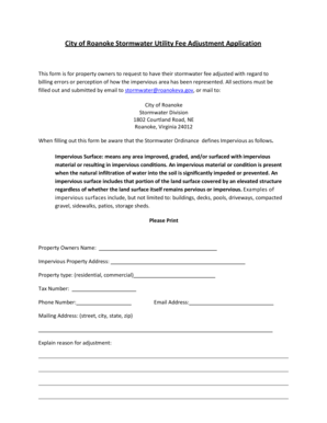 Resignation letter examples - Stormwater Utility Fee Application to Adjust Impervious Surface Area.docx - roanokeva