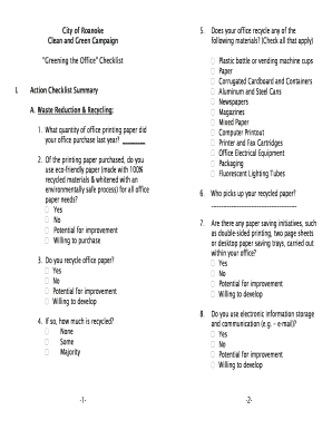 Staff movement register format - City of Roanoke 5 Does your office recycle any of the