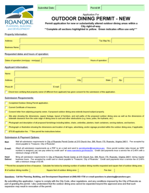 Business financial statement template pdf - Submittal Date Permit Application For OUTDOOR DINING - roanokeva