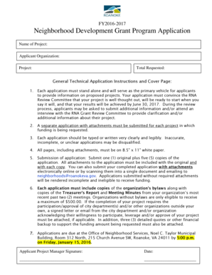 Year to date profit and loss statement template - Neighborhood Grant Application 2016-2017 DRAFT - roanokeva