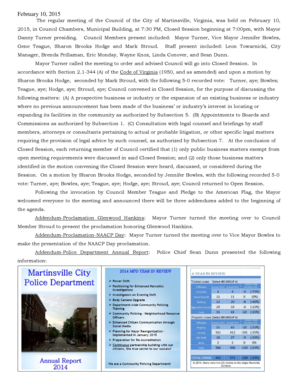 Sample policies for nonprofit organizations - Council Members present included: Mayor Turner, Vice Mayor Jennifer Bowles, Gene Teague, Sharon Brooks Hodge and Mark Stroud - martinsville-va