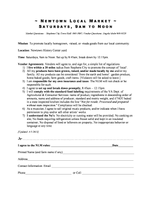 Marriage agreement format - 2013 Newtown Local Market application - Town of Stephens City - stephenscity vi virginia