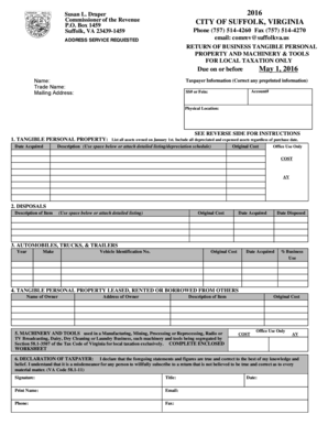 Virginia Business Tangible Personal Property Tax Return