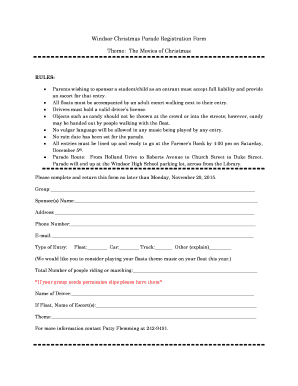 Reurbanismo - Windsor Christmas Parade Registration Form Theme The