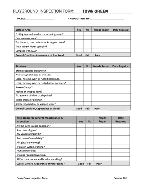 Book cover templates for microsoft word - PLAYGROUND INSPECTION FORM TOWN GREEN - viennava