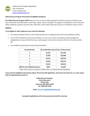 Electrical quotation format - Anacortes Utility Discount Program Application - cityofanacortes