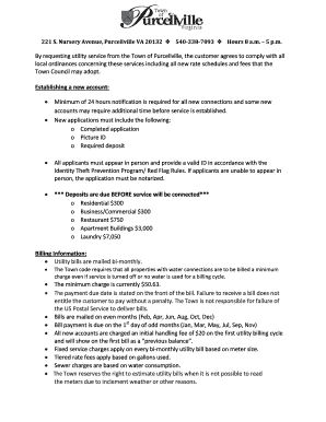 Utility Service Application Update - purcellvilleva