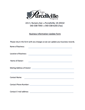 Town of Purcellville Meals Tax Return