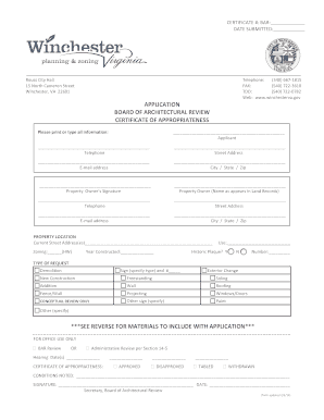 Types of organizational chart - APPLICATION BOARD OF ARCHITECTURAL REVIEW CERTIFICATE OF