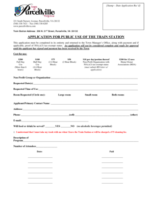 Employment verification form pdf - Public Use of the Train Station -2015 - Purcellville VA - purcellvilleva