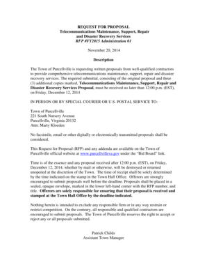 Pharmacy purchase order format - REQUEST FOR PROPOSAL - Purcellville VA - purcellvilleva