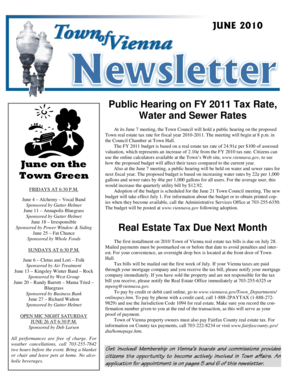 Military consignment format pdf - Public Hearing on FY 2011 Tax Rate Water and Sewer Rates - viennava