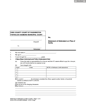 Washington State Guilty Plea Form