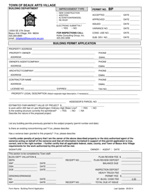 Employee sign in sheet - TOWN OF BEAUX ARTS VILLAGE BUILDING DEPARTMENT IMPROVEMENT TYPE NEW CONSTRUCTION ADDITION ALTERATION/REMODEL REROOF ELECTRONIC SUBMITTAL - beauxarts-wa