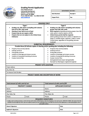 Mou format - Grading Permit Application - Battle Ground Washington