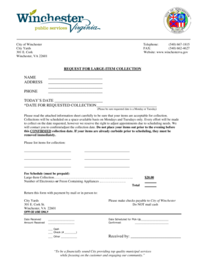 School organogram - REQUEST FOR LARGE-ITEM COLLECTION - winchesterva