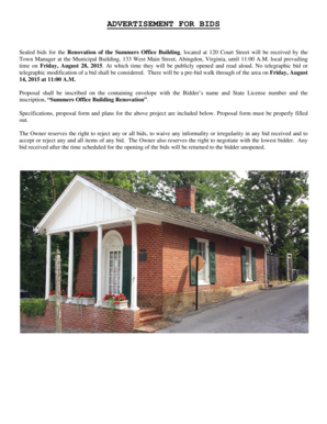 Schedule 3 drugs - Sealed bids for the Renovation of the Summers Office Building, located at 120 Court Street will be received by the - abingdon-va