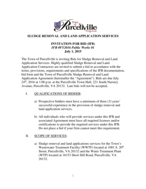 SLUDGE REMOVAL AND LAND APPLICATION SERVICES INVITATION - purcellvilleva