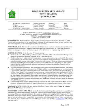 Letterhead standard format - January 2009 Bulletin - Beaux Arts Village Washington - beauxarts-wa