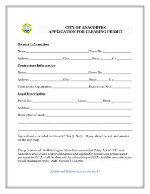 Declaration in research paper - Land Clearing Application - Anacortes Washington - cityofanacortes