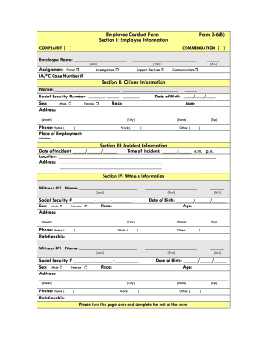 Employee Conduct Form