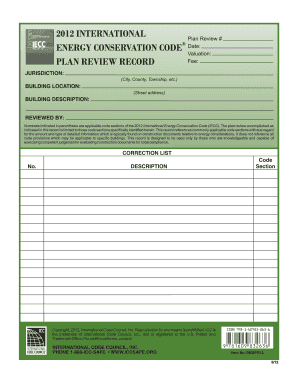 IECC Plan Review Record