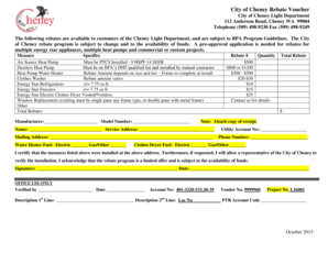 Contractor work authorization template - City of Cheney Rebate Voucher City of Cheney Light - cityofcheney