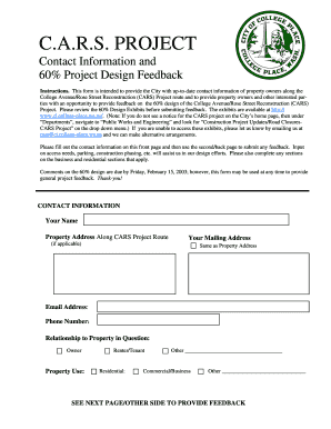 011613 Feedback Form - cicollege-placewaus