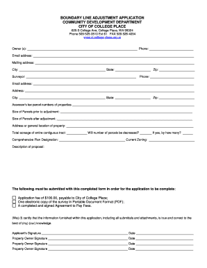 Appointment letter sample - BOUNDARY LINE ADJUSTMENT APPLICATION COMMUNITY DEVELOPMENT