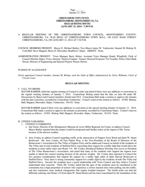 Vendor assessment template - Page January 21, 2014 CHRISTIANSBURG TOWN COUNCIL CHRISTIANSBURG, MONTGOMERY CO - christiansburg