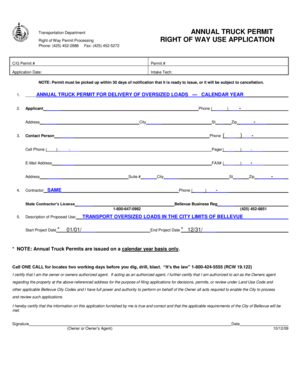Annual Truck Permit for Oversized Loads
