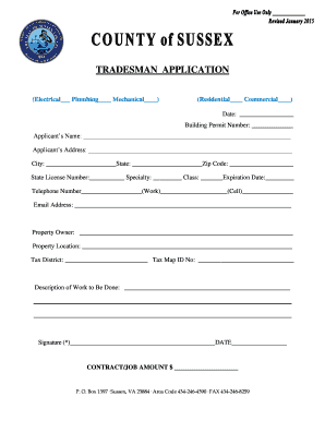 Virginia Tradesman Application