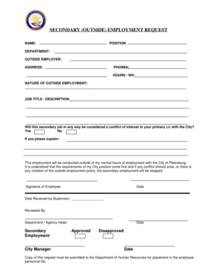 Blank love coupon template - SECONDARY OUTSIDE EMPLOYMENT REQUEST - petersburg-va