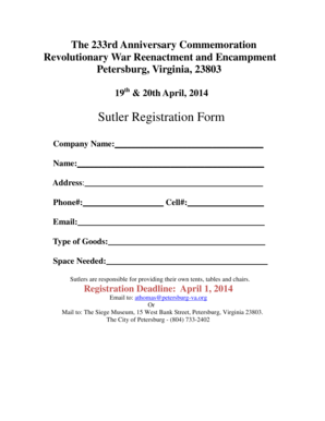 Sutler Registration Form - Petersburg VA - petersburg-va