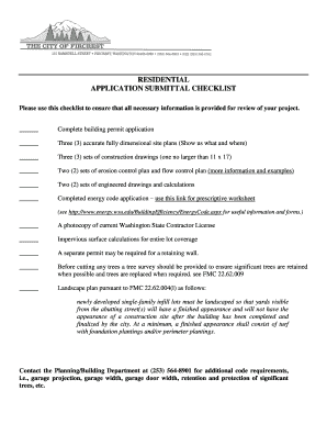 Project scope example - RESIDENTIAL APPLICATION SUBMITTAL CHECKLIST - cityoffircrest