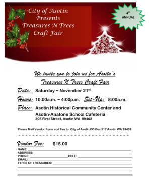 Outline format - Treasures N Trees Craft Fair - cityofasotinorg