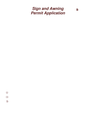 Asset inventory form - Sign and Awning A-03 Permit Application APPLICATION