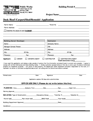 Meal plan template english - Public Works Building Permit - Duvall WA