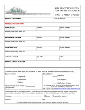 Cleaners schedule sample - FIRE PROTECTION SYSTEM PLAN REVIEW APPLICATION - cityoffircrest