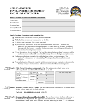 Golf bracket template - DEVELOPER-REIMBURSEMENT-FORM-4-28-08doc - ci blaine wa