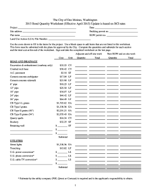 Dd 2278 - The City of Des Moines Washington 2015 Bond Quantity - desmoineswa