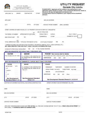 Utility Service Request Form