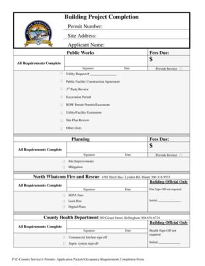 Bbt chart template - Building Project Completion - Blaine - ci blaine wa