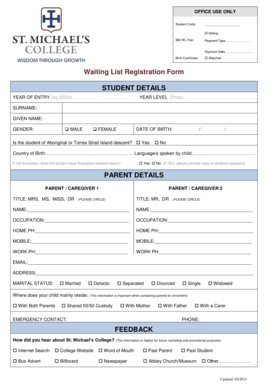 Simple past exercises pdf - Waiting List Registration Form STUDENT DETAILS - smccab qld edu