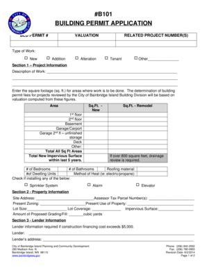 BUILDING PERMIT APPLICATION B101 - ci bainbridge-isl wa