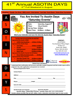 Financial forms templates - 41st Annual ASOTIN DAYS - City of Asotin - cityofasotin