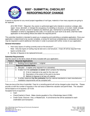 Letter of application sample - REROOFINGROOF CHANGE B207 - SUBMITTAL CHECKLIST - ci bainbridge-isl wa