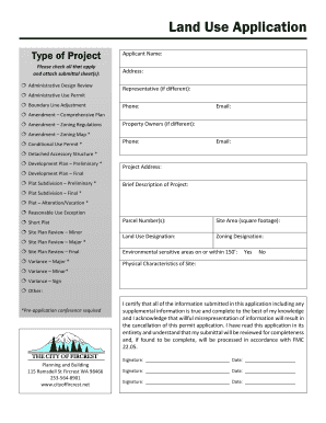 Land Use Application Form